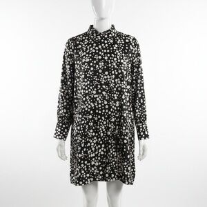 Eloquii Black and White Spot Print Long-Sleeve Shift Dress size 18 NWOT